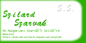 szilard szarvak business card